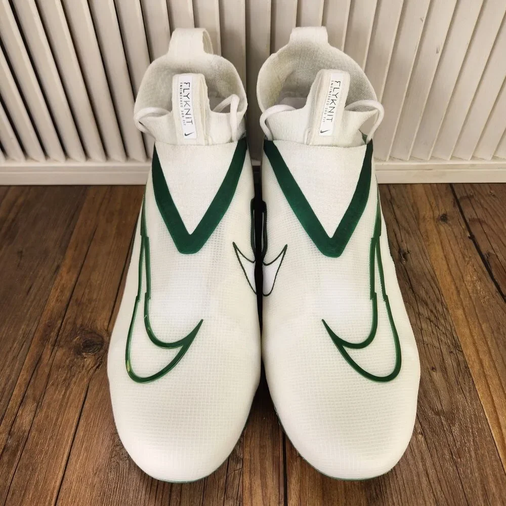 Nike Alpha Menace Elite 3 Mens Size 14 White Green Football Cleats DM1792-103